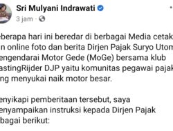 Sri Mulyani Indrawati, S.E., M.Sc., Ph.D. Menteri Keuangan Republik Indonesia, Meminta Komunitas Moge di Bubarkan.